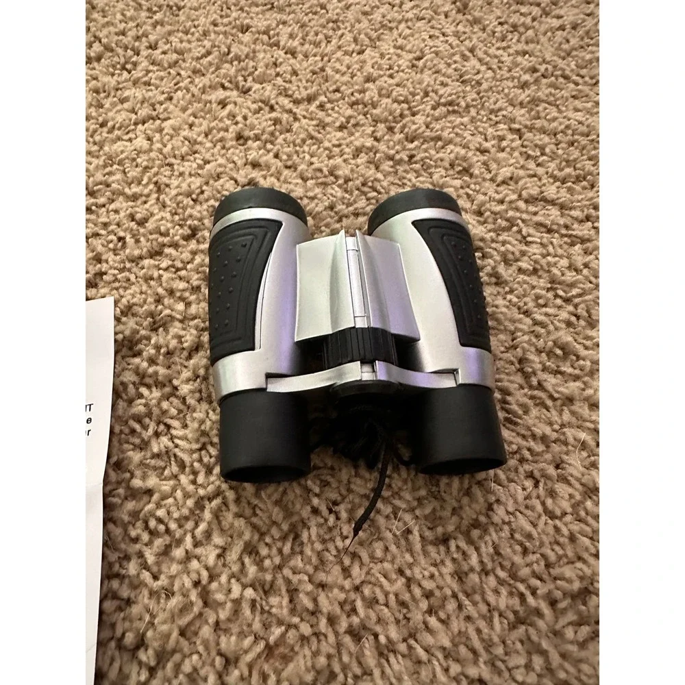 4x30 Magnifying Compact Binoculars for Adults and Kids – Grey with Adjustable St